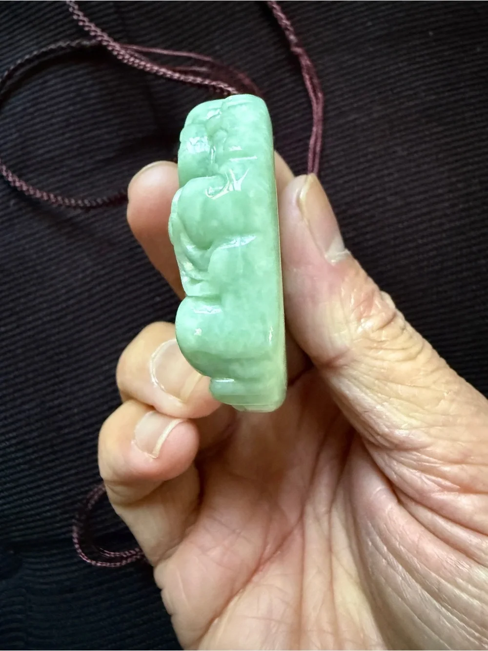 Jadeite Laughing Buddha Pendant
